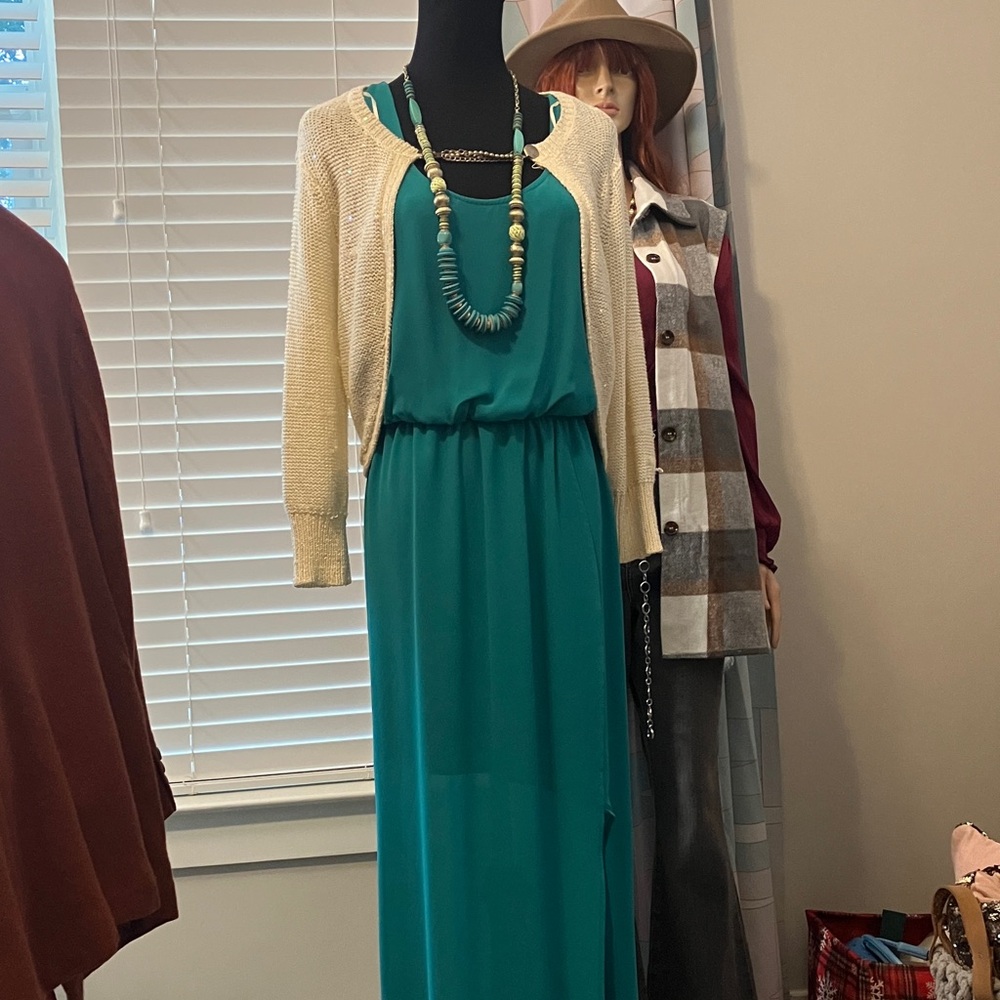 Lush Teal Maxi Dress